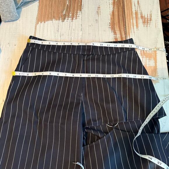 Nafsika Skourti Naughty Trousers Navy Pinstripe Pants UK 10 or US 6 - Picture 11 of 14